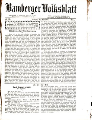 Bamberger Volksblatt Montag 27. Mai 1878