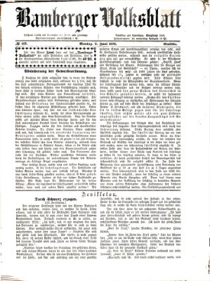 Bamberger Volksblatt Montag 3. Juni 1878