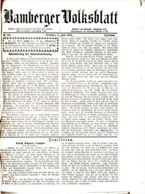 Bamberger Volksblatt Dienstag 4. Juni 1878