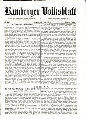 Bamberger Volksblatt Samstag 15. Juni 1878