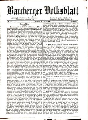 Bamberger Volksblatt Freitag 21. Juni 1878