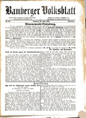 Bamberger Volksblatt Samstag 22. Juni 1878