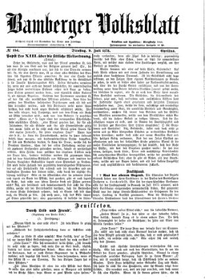 Bamberger Volksblatt Dienstag 9. Juli 1878