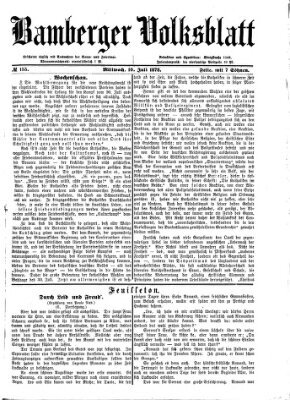 Bamberger Volksblatt Mittwoch 10. Juli 1878