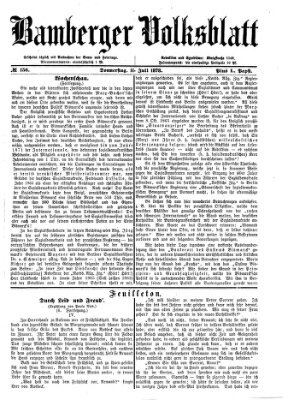 Bamberger Volksblatt Donnerstag 11. Juli 1878