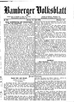 Bamberger Volksblatt Freitag 19. Juli 1878