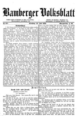 Bamberger Volksblatt Samstag 20. Juli 1878