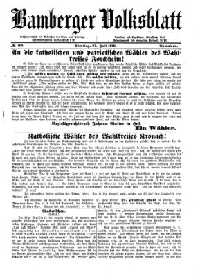 Bamberger Volksblatt Samstag 27. Juli 1878