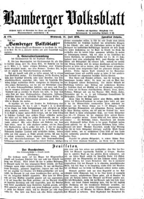 Bamberger Volksblatt Mittwoch 31. Juli 1878