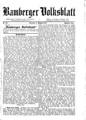 Bamberger Volksblatt Freitag 2. August 1878