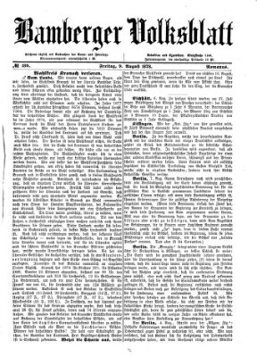 Bamberger Volksblatt Freitag 9. August 1878