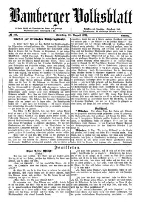 Bamberger Volksblatt Samstag 10. August 1878