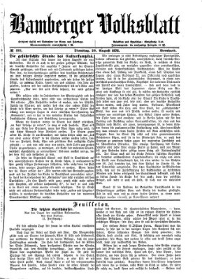 Bamberger Volksblatt Dienstag 20. August 1878