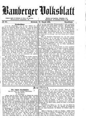 Bamberger Volksblatt Mittwoch 28. August 1878