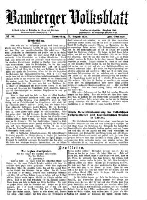 Bamberger Volksblatt Donnerstag 29. August 1878