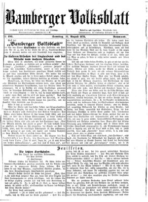 Bamberger Volksblatt Samstag 31. August 1878