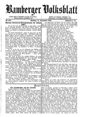 Bamberger Volksblatt Dienstag 10. September 1878