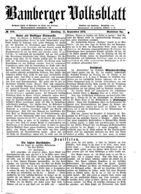 Bamberger Volksblatt Samstag 21. September 1878