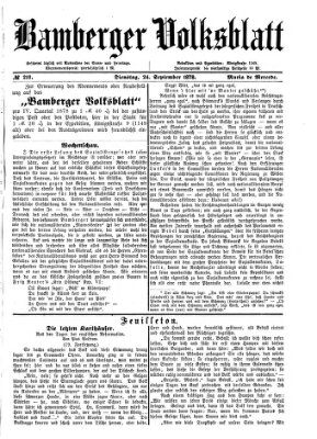 Bamberger Volksblatt Dienstag 24. September 1878