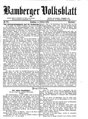 Bamberger Volksblatt Samstag 5. Oktober 1878