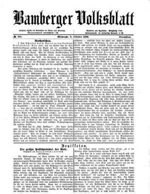 Bamberger Volksblatt Mittwoch 9. Oktober 1878