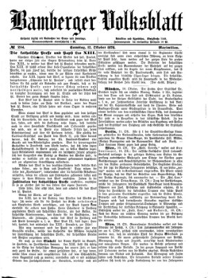 Bamberger Volksblatt Samstag 12. Oktober 1878