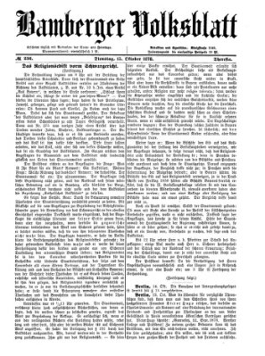 Bamberger Volksblatt Dienstag 15. Oktober 1878