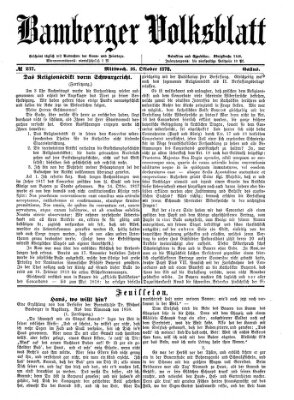 Bamberger Volksblatt Mittwoch 16. Oktober 1878