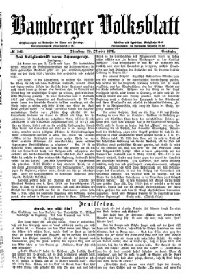 Bamberger Volksblatt Dienstag 22. Oktober 1878