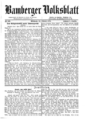 Bamberger Volksblatt Mittwoch 23. Oktober 1878