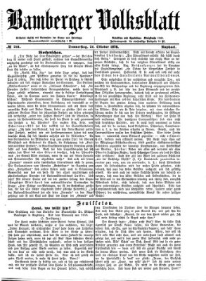 Bamberger Volksblatt Donnerstag 24. Oktober 1878