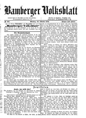 Bamberger Volksblatt Montag 28. Oktober 1878