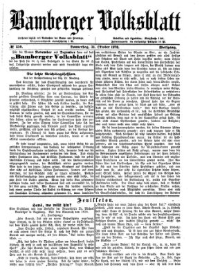 Bamberger Volksblatt Donnerstag 31. Oktober 1878