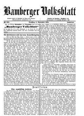 Bamberger Volksblatt Dienstag 5. November 1878