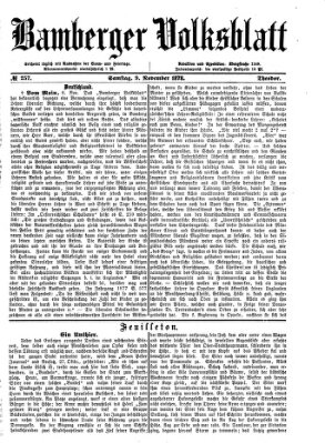 Bamberger Volksblatt Samstag 9. November 1878