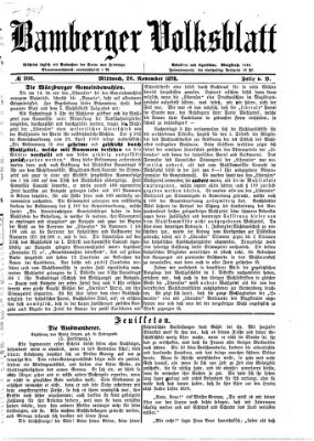 Bamberger Volksblatt Mittwoch 20. November 1878