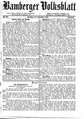 Bamberger Volksblatt Samstag 23. November 1878