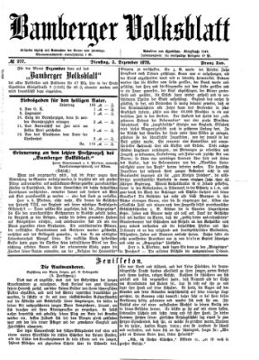 Bamberger Volksblatt Dienstag 3. Dezember 1878