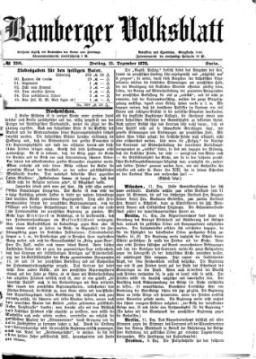 Bamberger Volksblatt Freitag 13. Dezember 1878