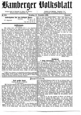 Bamberger Volksblatt Dienstag 17. Dezember 1878