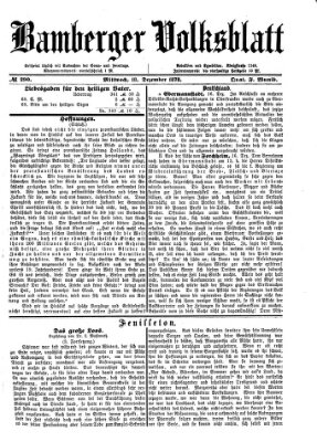 Bamberger Volksblatt Mittwoch 18. Dezember 1878