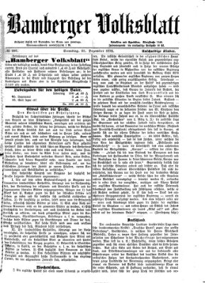 Bamberger Volksblatt Samstag 28. Dezember 1878