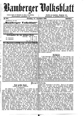 Bamberger Volksblatt Dienstag 31. Dezember 1878