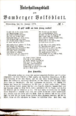 Bamberger Volksblatt. Unterhaltungsblatt zum Bamberger Volksblatt (Bamberger Volksblatt) Donnerstag 24. Januar 1878