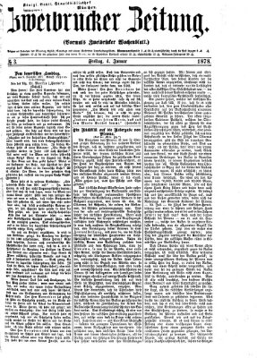 Zweibrücker Zeitung (Zweibrücker Wochenblatt) Freitag 4. Januar 1878