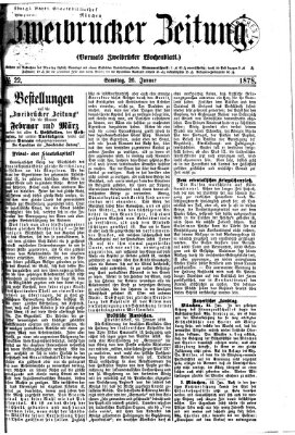 Zweibrücker Zeitung (Zweibrücker Wochenblatt) Samstag 26. Januar 1878