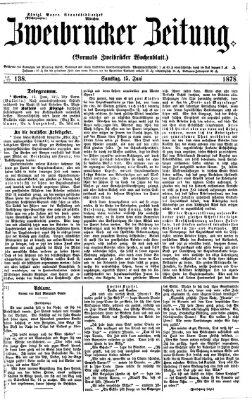 Zweibrücker Zeitung (Zweibrücker Wochenblatt) Samstag 15. Juni 1878