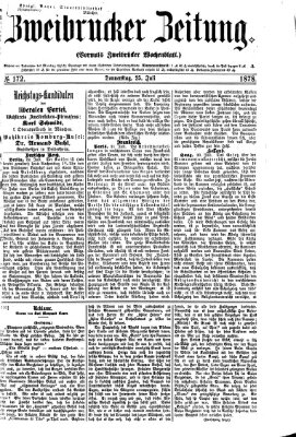 Zweibrücker Zeitung (Zweibrücker Wochenblatt) Donnerstag 25. Juli 1878