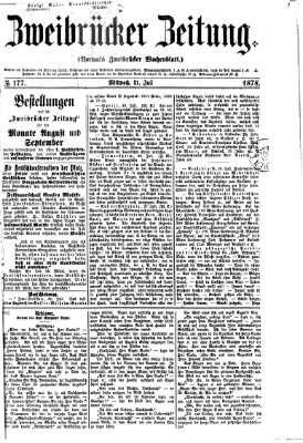 Zweibrücker Zeitung (Zweibrücker Wochenblatt) Mittwoch 31. Juli 1878