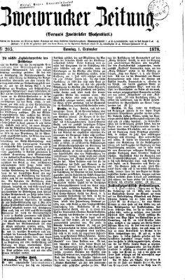 Zweibrücker Zeitung (Zweibrücker Wochenblatt) Sonntag 1. September 1878